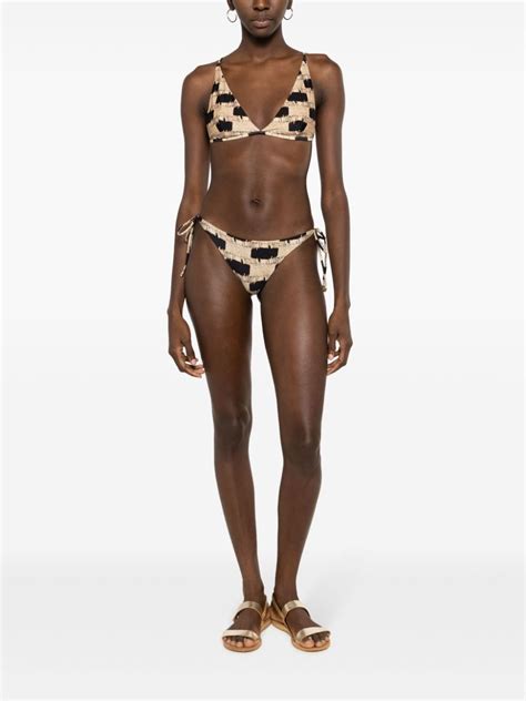 Lenny Niemeyer Trompe L Oeil Print Triangle Bikini Top Black FARFETCH