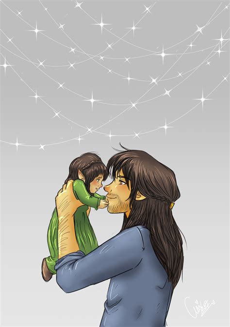 Kili And His Little Daughter With Tauriel Dwelf Baby Kiliel By Alex