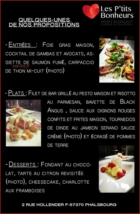Les P tits Bonheurs à Phalsbourg menu et photos
