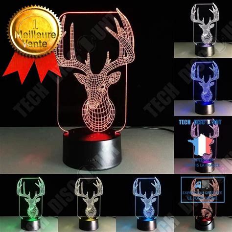 TD Lampe optique poser décoratif tactile 7 couleurs illusion optique