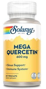 Mega Quercetin 600 Mg 60 Veggie Caps Solaray YourHealthBasket