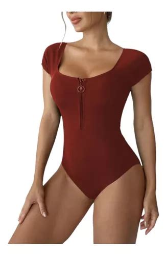 Bikini Biquíni Manga Curta Decote Quadrado Zíper s Parcelamento