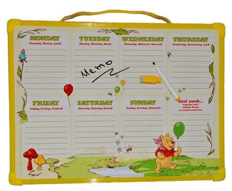 Memoboard Wochenplaner Stundenplan Winnie The Pooh Abwischbar