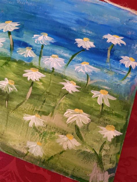 Daisy Field Painting | Etsy