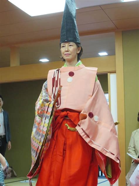 A Shirabyoshi Dancer Dressed In Kariginu At A Kimono Demonstration