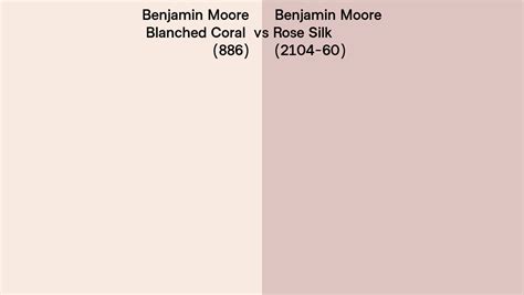 Benjamin Moore Blanched Coral Vs Rose Silk Side By Side Comparison