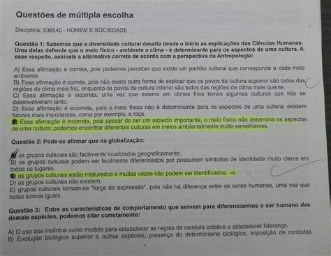 Prova Homem E Sociedade Unip Pedagogia Homem E Sociedade