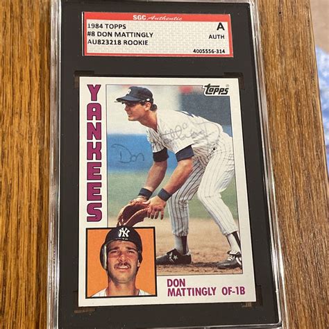 Don Mattingly Topps Rc Rookie Signed Autographed Card Sgc