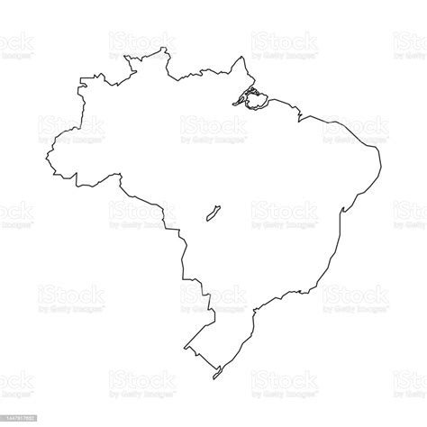 Vetores De Mapa Do Brasil Estilo Linear Do Brasil Ícone Linear E Mais