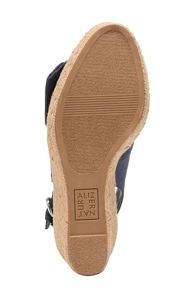 Naturalizer Bettina Slingback Espadrille Wedge Sandal In Navy Blue