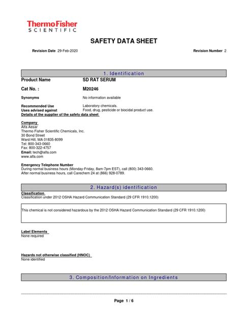 MSDS Thermo | PDF | Workplace | Safety