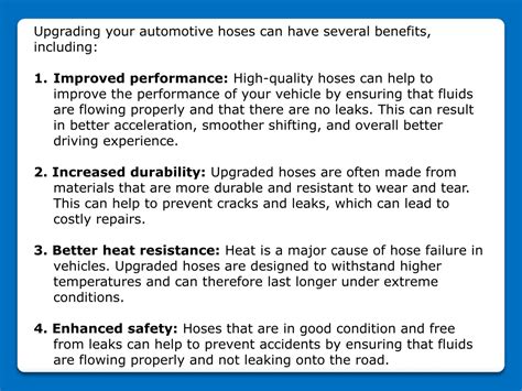 Ppt Benefits Of Upgrading Your Automotive Hoses Powerpoint