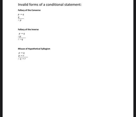 Solved There are fallacies associated with conditional | Chegg.com