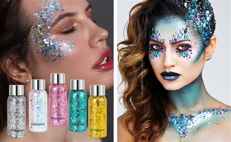 5pcs Body Glitter Gel Chunky Glitter Beauty Set For Face Body Eye Hair Nail Sparkling Glitter