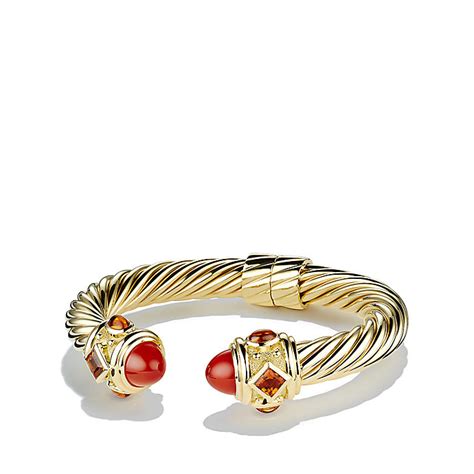 David Yurman Renaissance Bracelet With Carnelian And Madiera Citrine In