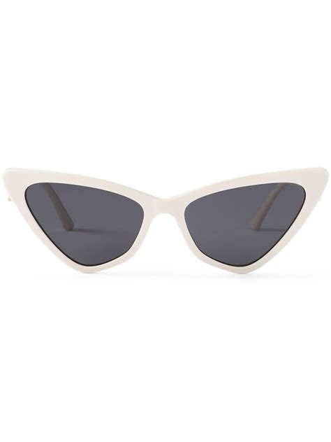 Jimmy Choo Eyewear Sol Cat Eye Sunglasses White Farfetch