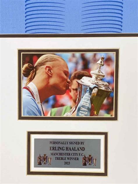 Authentically Signed Erling Haaland Autograph Manchester City Framed