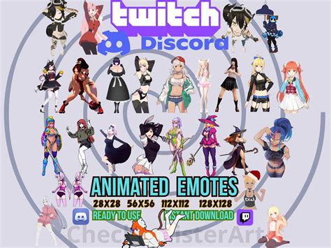 Animated Hot Girls Emotes Pack Twitch Emotes Discord Emotes Sexy Emotes Cute Anime Chicks