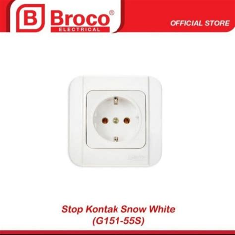 Jual BROCO GALLEO IB STOP KONTAK TANAM PUTIH SNOW WHITE G15155S