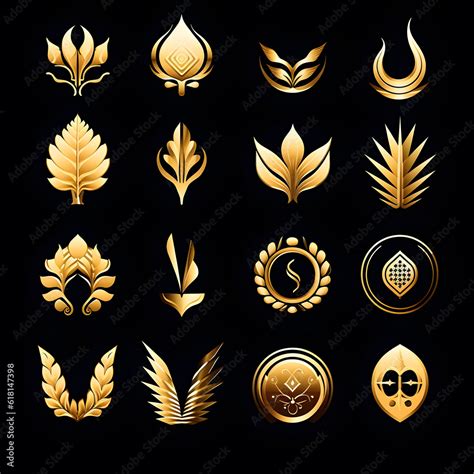 Gold, Vector - based logo templates. AI generated Stock Illustration ...