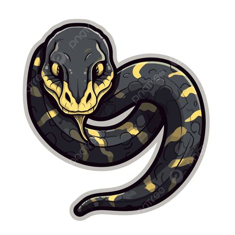 Cartoon Snake Logo That Is Black And Yellow Clipart Vector Sticker