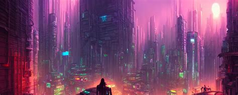 A Cyberpunk Cityscape In The Jungle By Cyril Rolando Stable