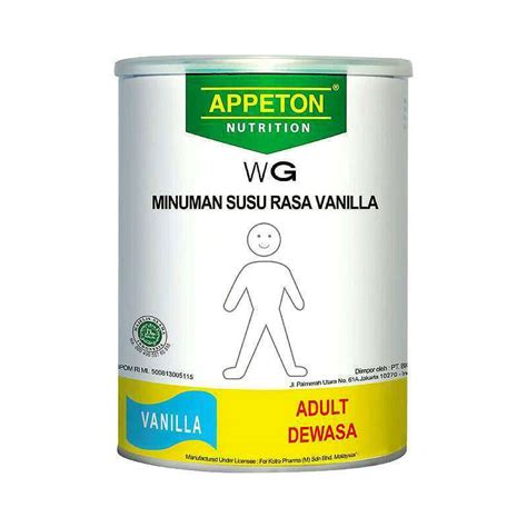 Promo Appeton Weight Gain Adult Dewasa Vanilla 900gr Susu Penambah