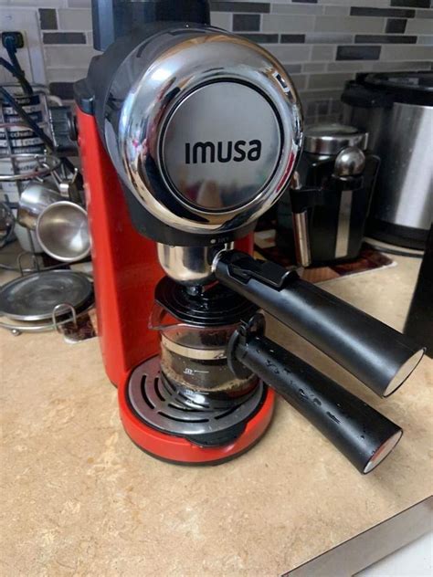 Imusa Usa 4 Cup Epic Electric Espresso Cappuccino Maker Red 800 Watts