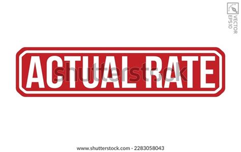 Actual Rate Rubber Stamp On White Stock Vector Royalty Free