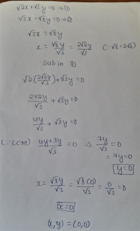 Solve Root X Root Y Root X Minus Root Y Equals To Zero By