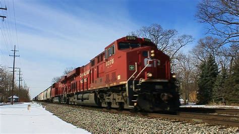 A Pair Of Cp Es44acs Head East Through Romulus W Cp Manifest Train