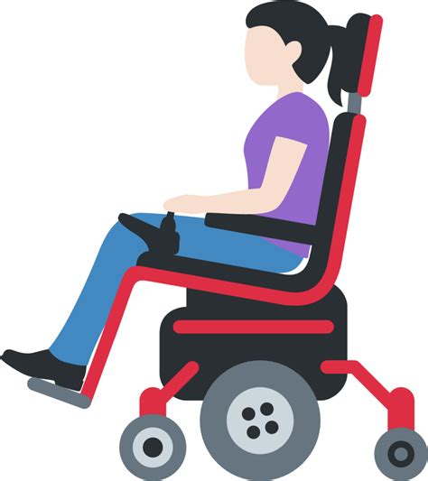 "woman in motorized wheelchair: light skin tone" Emoji - Download for free – Iconduck