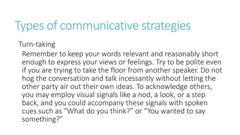 Types Of Communicative Strategies PPT