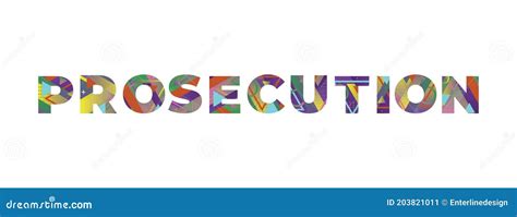 Prosecution Concept Retro Colorful Word Art Illustration Stock Vector