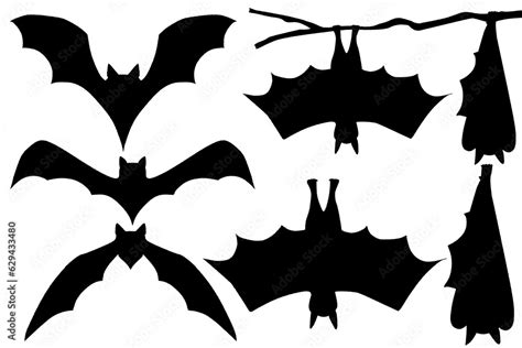 Halloween bats silhouette clipart PNG Stock Illustration | Adobe Stock