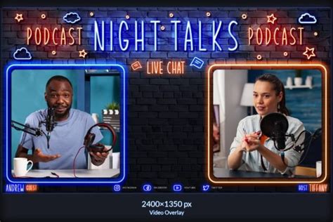 Twitch Neon Podcast Overlay Graphic By Sko4 Creative Fabrica