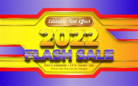 Feliz Año Nuevo 2022 Con Efecto De Texto Editable De Venta Flash Estilo