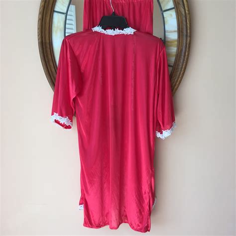 70s 80s 2 Piece Red Lingerie Pj Set Etsy