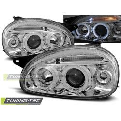 Headlights Opel Corsa B Angel Eyes Chrome Races Shop