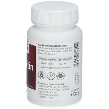 ZeinPharma® Acetyl L Carnitin Kapseln 500 mg 60 St - Shop Apotheke