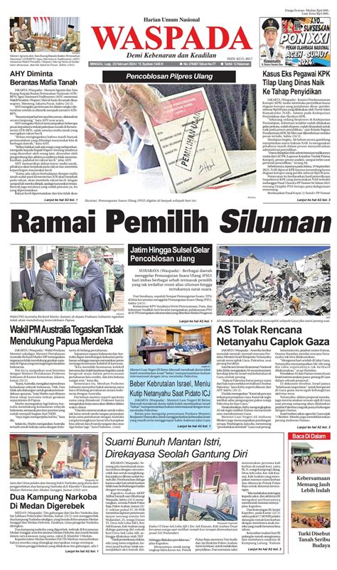 Waspada Minggu Februari Epaper Harian Waspada