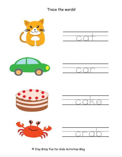 Kindergarten C Words Worksheet