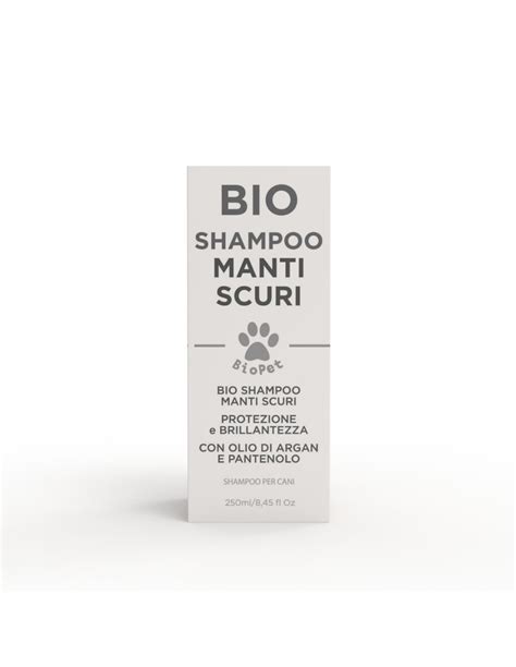 Shampoo Cani Manti Scuri Naturale Bio Con Olio Di Argan E Pantenolo 250ml