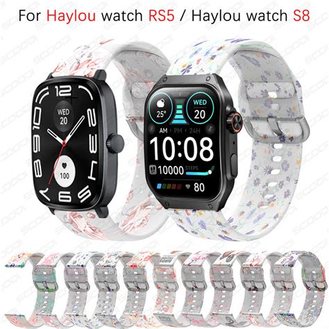 Transparent Pattern Soft Silicone Replacement Watch Bands For Haylou