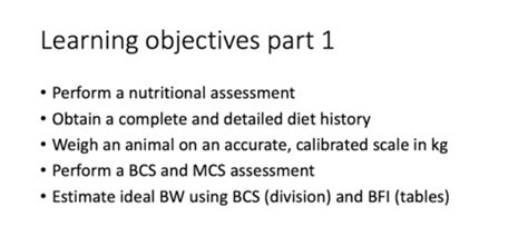 17 Nutritional Assessment And Energy Calculations Flashcards Quizlet