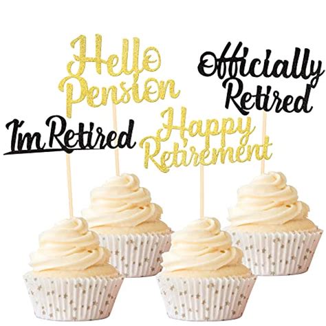 Rsstarxi Pack Happy Retirement Cupcake Toppers Glitter I M Retired