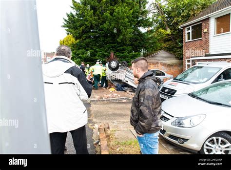 Emergency Services On Scene At A Drink Driving Accident With An Over