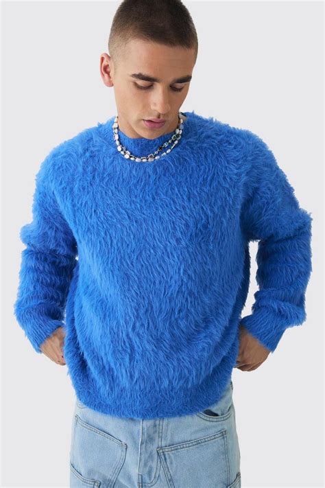 Oversized Boxy Super Fluffy Knitted Jumper Boohoo Uk