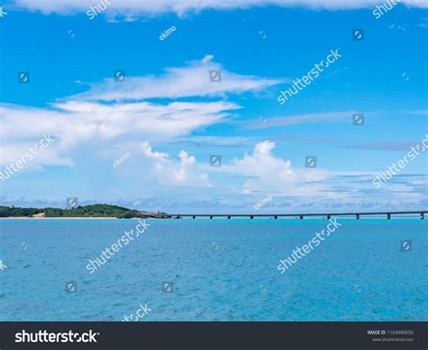 ikema ohashi bridge located miyakojima city stock photo