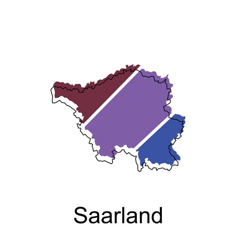 Sarre mapa vector mapa de el Alemania país fronteras de para tu